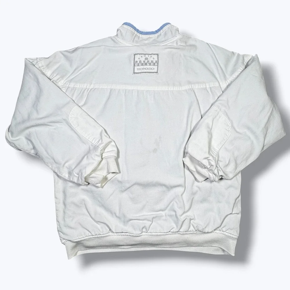 Vintage 90s Gotcha Oversized Heavy Cotton Pullover White Blue Surf Skate M